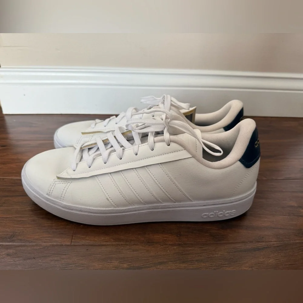 Adidas Men's Grand Court Alpha Trainers White and Navy Sneakers-Size 13